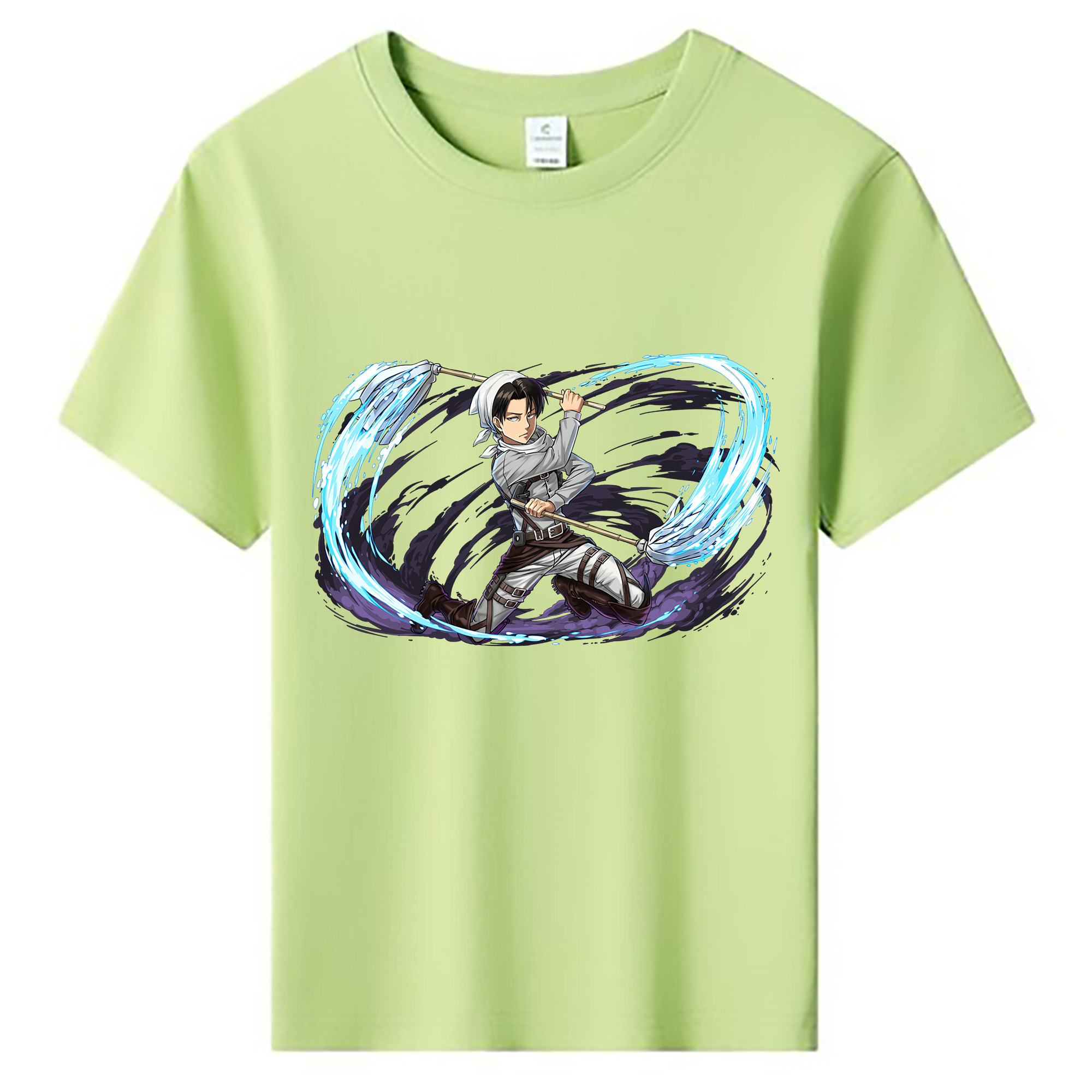 （画像用） 進撃の巨人 リヴァイ·アッカーマン Attack on Titan Levi Ackerman 綿100％キッズTシャツ（フロントプリント）